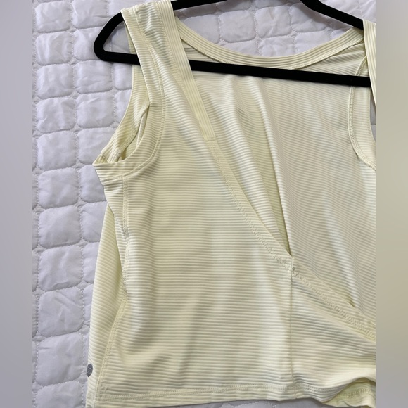 CALIA | Medium Crop Wrap Tie Tank | Pastel Yellow | Active Lounge - Picture 2 of 12
